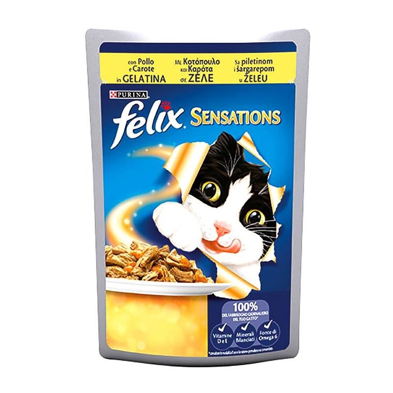 Felix 100 Gr Sensations Tavuklu & Havuçlu | Yetişkin Kedi Maması Felix 100 Gr Sensations Tavuklu & Havuçlu | Yetişkin Kedi Maması