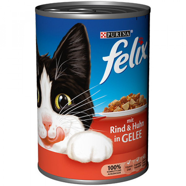 Felix 12 Adet Yetişkin Sığır Etli & Tavuklu 400 Gr | Yetişkin Kedi Maması