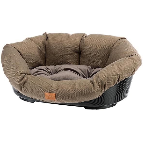 Ferplast 52x39x21 Cm Sofa 2 Minderli Plastik Yatak Kahverengi | Kumaş Kedi Yatağı