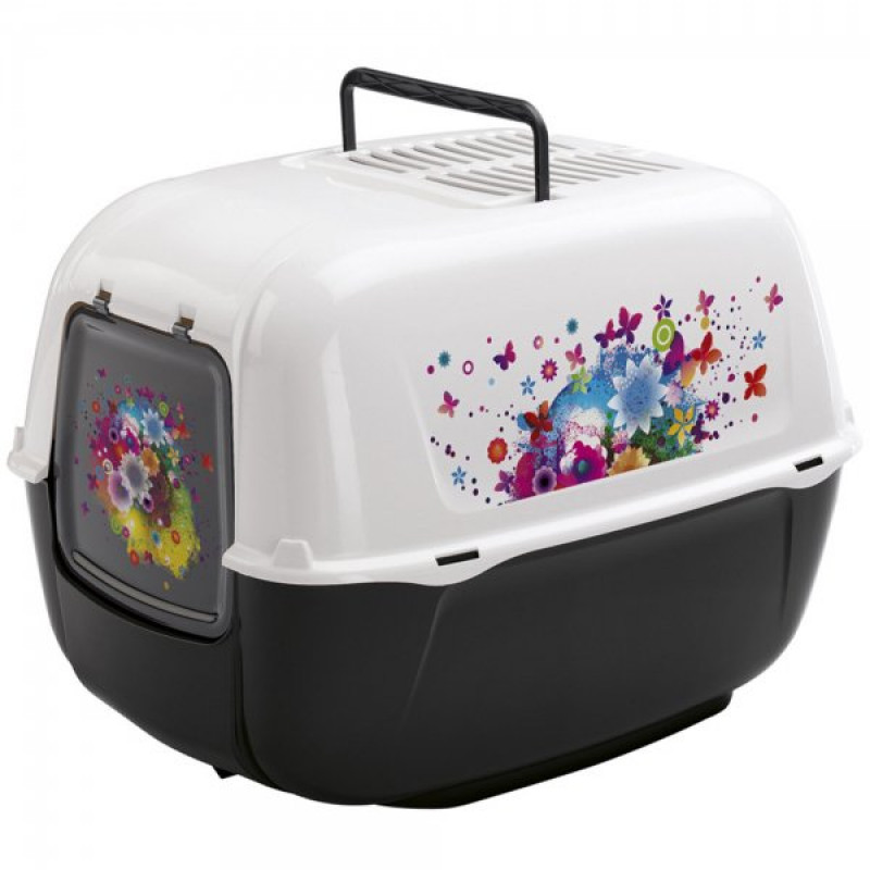 Ferplast Prima Desenli Kapalı Kedi Tuvaleti | Kapalı Kedi Tuvaleti
