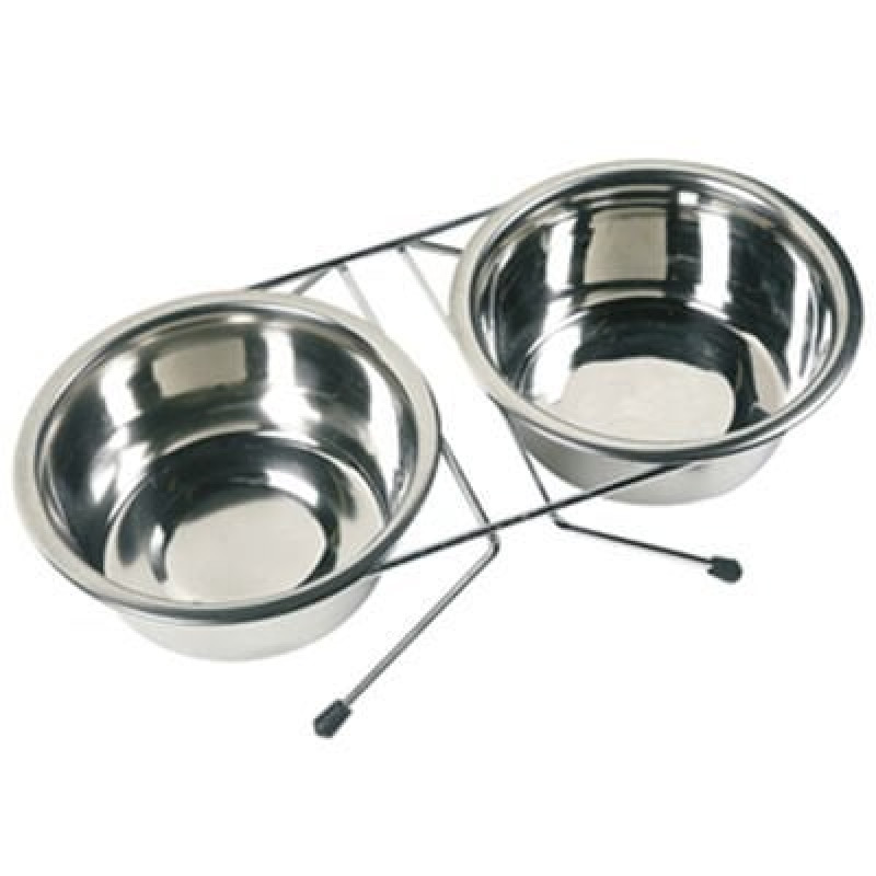 Flamingo 11 cm Duo Dinner İkili Çelik Mama Kabı | İkili Mama Ve Su Kabı Flamingo 11 cm Duo Dinner İkili Çelik Mama Kabı | İkili Mama Ve Su Kabı