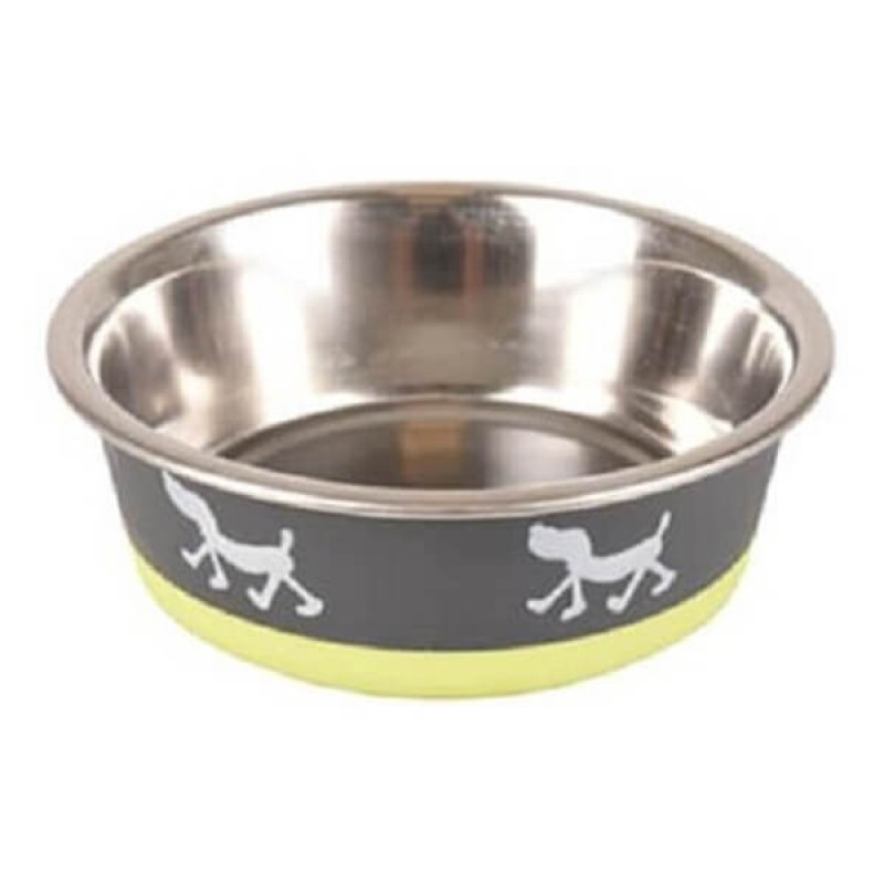 Flamingo 14 cm Siluet Metal Mama Kabı Gri ve Sarı 400 ml | Metal Mama Ve Su Kabı Flamingo 14 cm Siluet Metal Mama Kabı Gri ve Sarı 400 ml | Metal Mama Ve Su Kabı