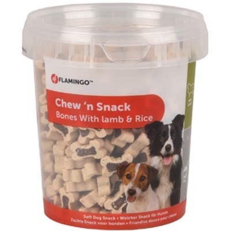 Flamingo 500 Gr Chew'n Snack Bones Kuzulu & Pirinçli | Köpek Eğitim Tablet Ödül Maması