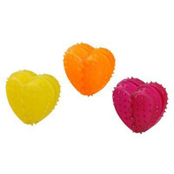 Flamingo 5x5x4 cm Renkli Kalp Ödül Oyuncak | Ödül Hazneli Köpek Oyuncağı