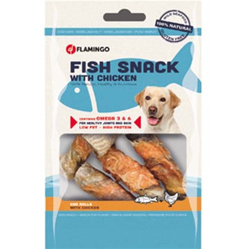 Flamingo S Fish Snack Cod Skin & Chicken Rolls 85 Gr | Kurutulmuş Köpek Ödül Maması Flamingo S Fish Snack Cod Skin & Chicken Rolls 85 Gr | Kurutulmuş Köpek Ödül Maması