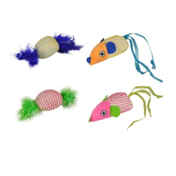 Flamingo Kumaş İkili Oyuncak | Kedi Fare Oyuncak