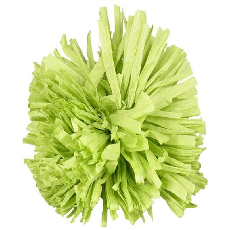 Flamingo Ponpon Kağıt Top Oyuncak Turuncu ve Yeşil 2 Adet | Kedi Top Oyuncak