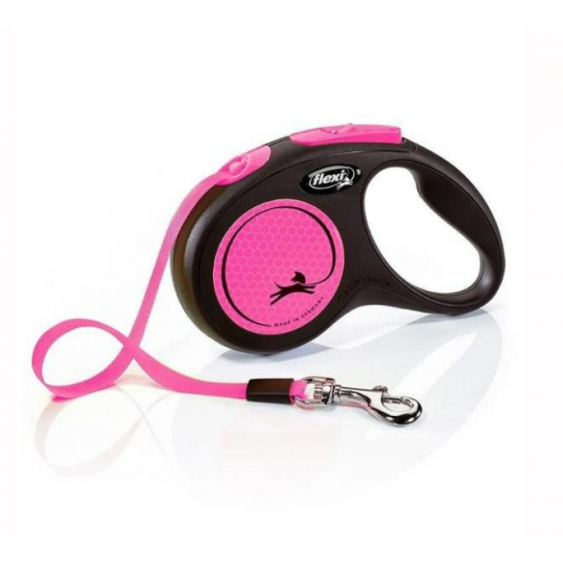 Flexi 5 Mt S Neon Reflektörlü Şerit Otomatik Gezdirme Pembe | Otomatik Köpek Tasması Flexi 5 Mt S Neon Reflektörlü Şerit Otomatik Gezdirme Pembe | Otomatik Köpek Tasması