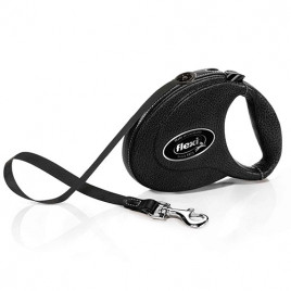 Medium Siyah Deri Uzatma Köpek Gezdirme Tasması | Otomatik Köpek Tasması