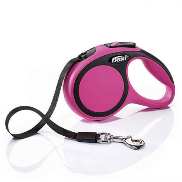 Flexi New Comfort 5M Şerit S Pembe | Otomatik Köpek Tasması