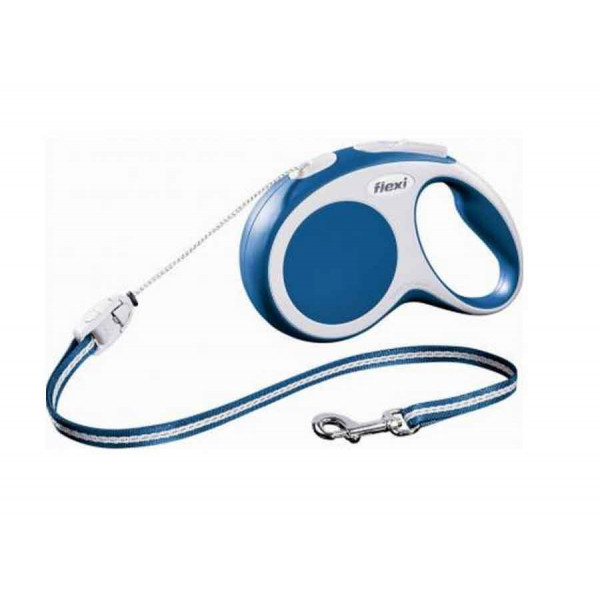 Flexivario M Otomatik İpli Gezdirme Tasması 5 Mt Mavi/Beyaz | Köpek Boyun Tasması