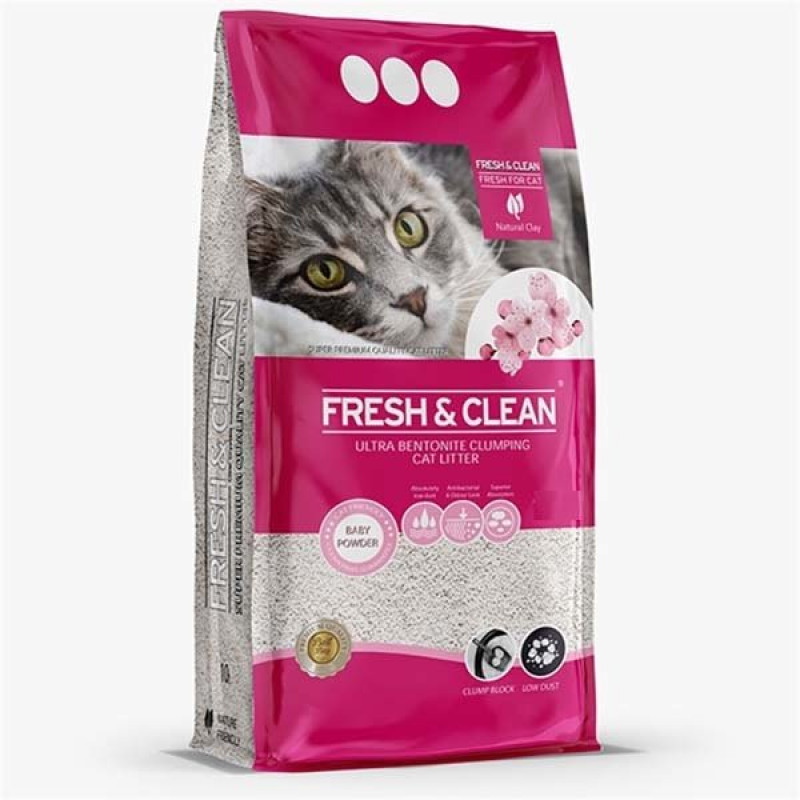 Fresh Clean 5 Lt Bebek Pudralı Topaklanan Kedi Kumu | Doğal Kedi Kumu Fresh Clean 5 Lt Bebek Pudralı Topaklanan Kedi Kumu | Doğal Kedi Kumu