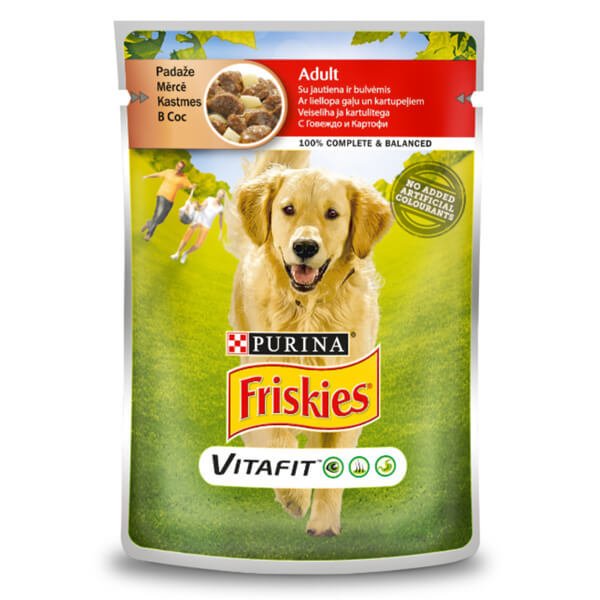 Friskies 100 Gr Adult Biftek ve Patatesli Pouch | Yetişkin Köpek Konserve Maması