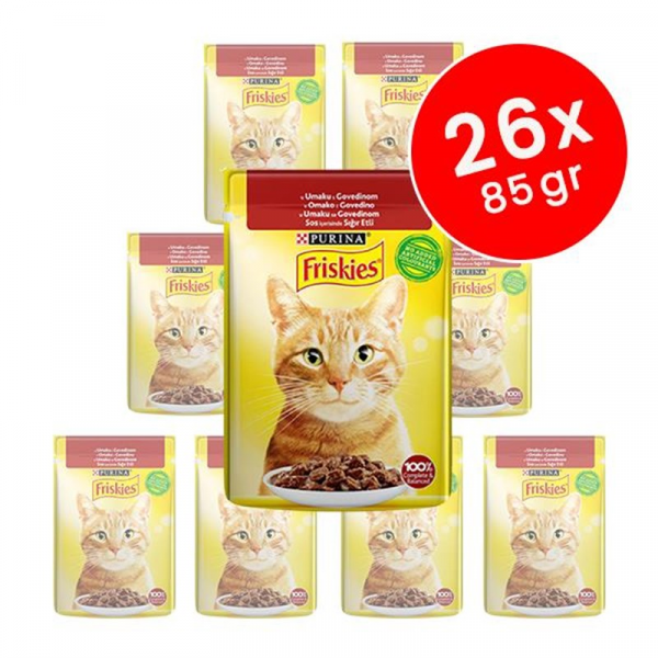 Friskies 26 Adet Beef Chunks in Gravy 85 Gr | Sığır Etli Yaş Kedi Maması