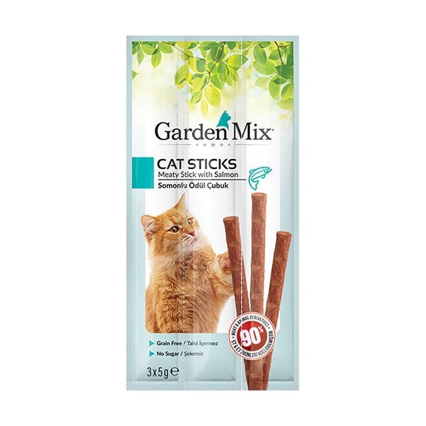 Garden Mix 3 Adet Stick Somon 15 Gr | Stick Kedi Ödül Maması