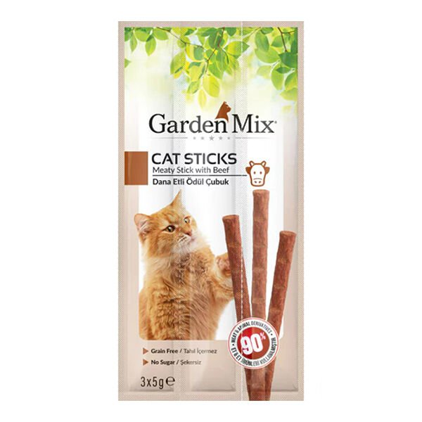 Garden Mix 3'lü Dana Stick 5 Gr | Stick Kedi Ödül Maması