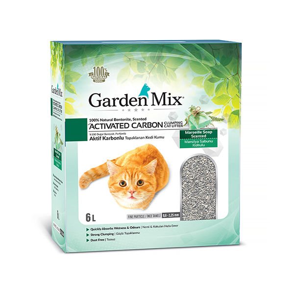 Garden Mix 6 Lt Bentonit Aktif Karbon Marsilya Sabunu | Doğal Kedi Kumu