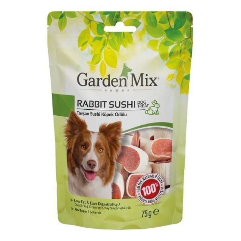 Garden Mix 75 Gr Sushi Tavşan | Köpek Atıştırmalık Ödül Maması Garden Mix 75 Gr Sushi Tavşan | Köpek Atıştırmalık Ödül Maması