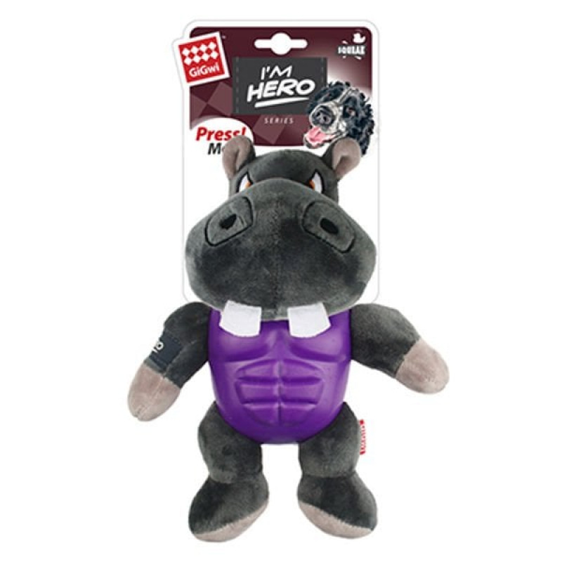 Gigwi 20 Cm Sesli I'm Hero Peluş Hipopotam | Kumaş Ve Peluş Köpek Oyuncağı Gigwi 20 Cm Sesli I'm Hero Peluş Hipopotam | Kumaş Ve Peluş Köpek Oyuncağı