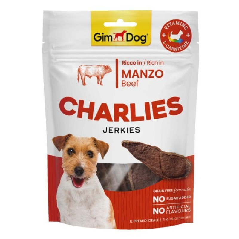 GimDog 70 Gr Charlies Jerkies Beef | Köpek Atıştırmalık Ödül Maması GimDog 70 Gr Charlies Jerkies Beef | Köpek Atıştırmalık Ödül Maması