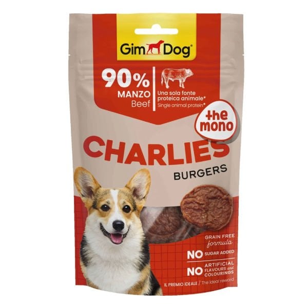GimDog 70 Gr Charlies The Mono Burgers Beef | Köpek Atıştırmalık Ödül Maması