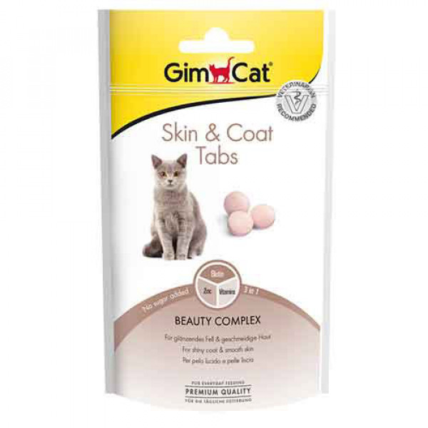 GimCat 40 Gr Skin & Coat Tabs | Kedi Ödül Tableti
