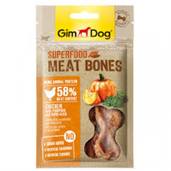 Gimdog 70 Gr Superfood Meat Bones Chicken with Pumpkin and Nori-Algae | Köpek Atıştırmalık Ödül Maması