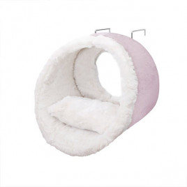 42 cm Kalorifer Üstü Peluş Yatak Pembe-Beyaz | Peluş Kedi Yatağı