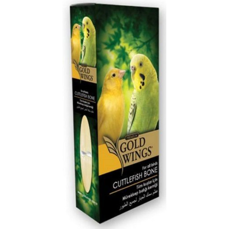 Gold Wings Premium Küçük Doğal Mürekkep Baliği Kemiği | Kuş Gaga Taşı Gold Wings Premium Küçük Doğal Mürekkep Baliği Kemiği | Kuş Gaga Taşı