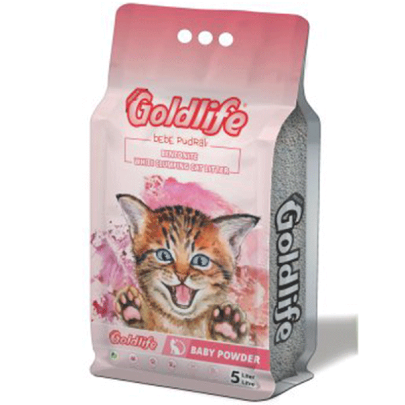 GoldLife 5 Lt Bebek Pudralı Topaklanan Bentonit İnce Taneli Kedi Kumu | Doğal Kedi Kumu GoldLife 5 Lt Bebek Pudralı Topaklanan Bentonit İnce Taneli Kedi Kumu | Doğal Kedi Kumu