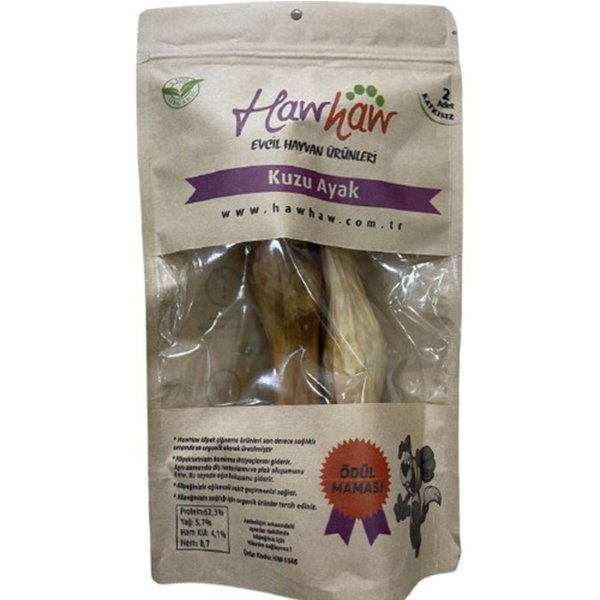 Hawhaw 2 Li Kuzu Ayak Organik Kemik Çiğneme | Köpek Press Çiğneme Kemiği