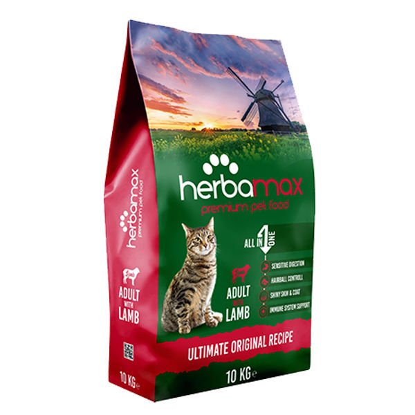 Herbamax Adult Kuzu Etli Yetişkin Kedi Maması 10 Kg | Kuzu Etli Kuru Kedi Maması
