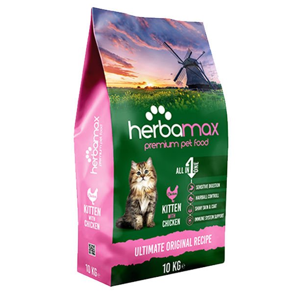 Herbamax Kitten Tavuklu Yavru Kedi Maması 10 Kg | Yavru Kedi Kuru Maması