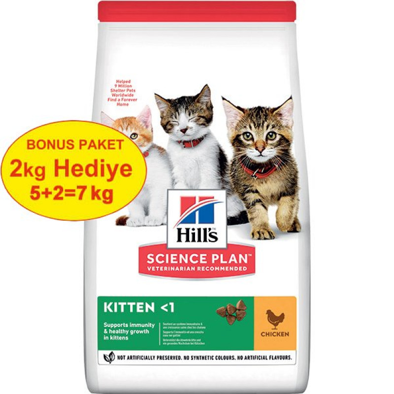 Hills 5 Kg (+2 Kg Hediyeli) Kitten Tavuklu | Yavru Kedi Kuru Maması Hills 5 Kg (+2 Kg Hediyeli) Kitten Tavuklu | Yavru Kedi Kuru Maması