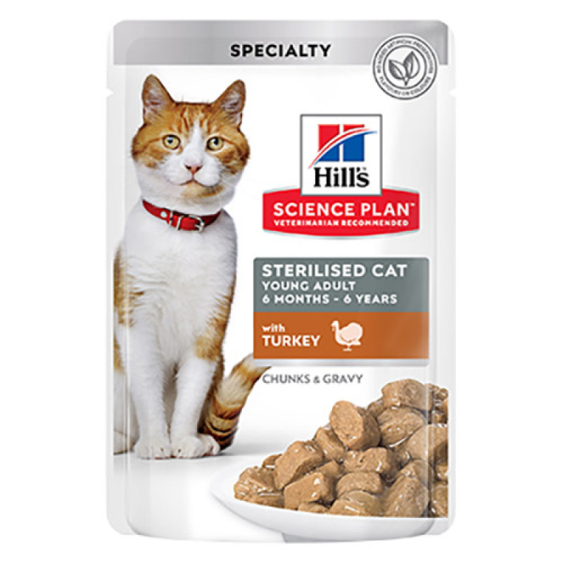 Hill's Science Plan 6 Adet Sterilised Young Adult Turkey 85 Gr | Yetişkin Kedi Maması Hill's Science Plan 6 Adet Sterilised Young Adult Turkey 85 Gr | Yetişkin Kedi Maması