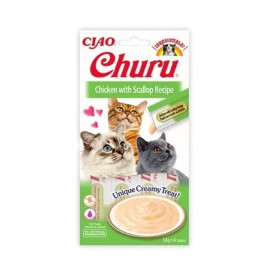4 Adet Ciao Churu Cream Tavuk ve Deniz Tarağı 14 Gr | Kedi Sıvı Ödül Maması