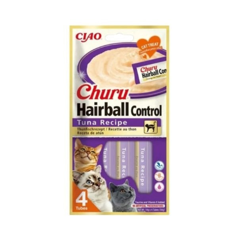 Inaba 4 Adet Ciao Churu Hairball Ton 14 Gr | Kedi Sıvı Ödül Maması Inaba 4 Adet Ciao Churu Hairball Ton 14 Gr | Kedi Sıvı Ödül Maması