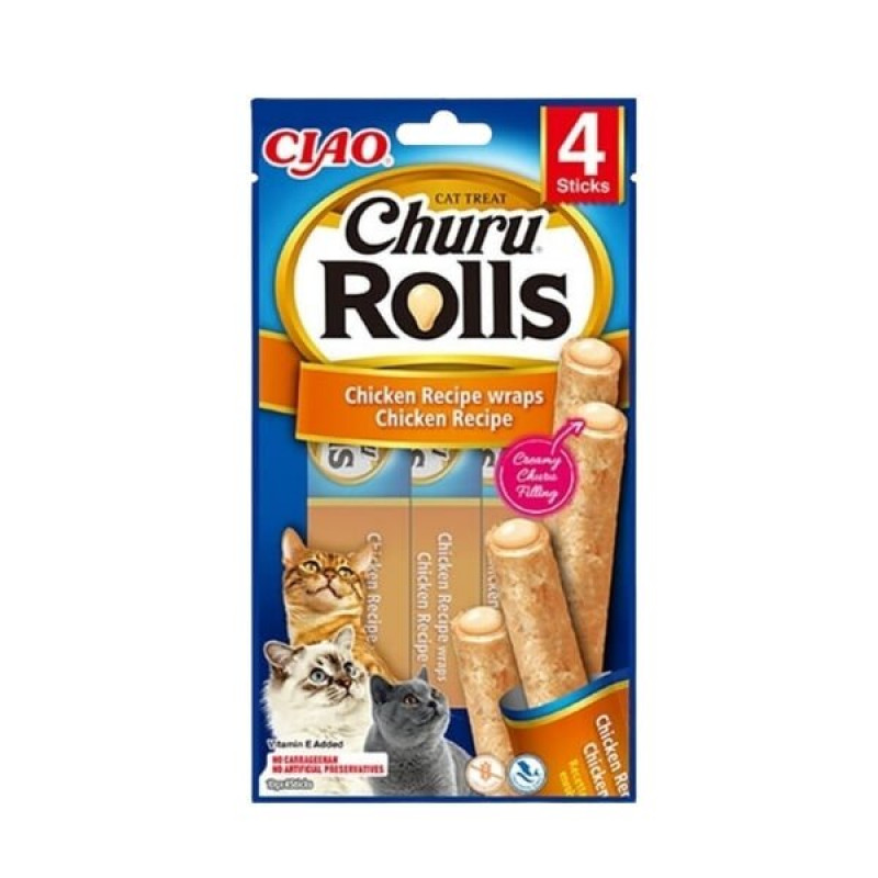 Inaba 4 Adet Ciao Churu Rolls Sticks Tavuk 10 Gr | Stick Kedi Ödül Maması Inaba 4 Adet Ciao Churu Rolls Sticks Tavuk 10 Gr | Stick Kedi Ödül Maması