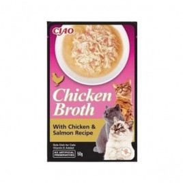 50 Gr Ciao Chicken Broth Çorba Tavuk Suyu ve Somon | Kedi Sıvı Ödül Maması