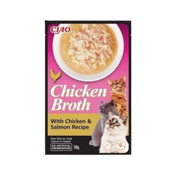 Inaba 50 Gr Ciao Chicken Broth Çorba Tavuk Suyu ve Somon | Kedi Sıvı Ödül Maması