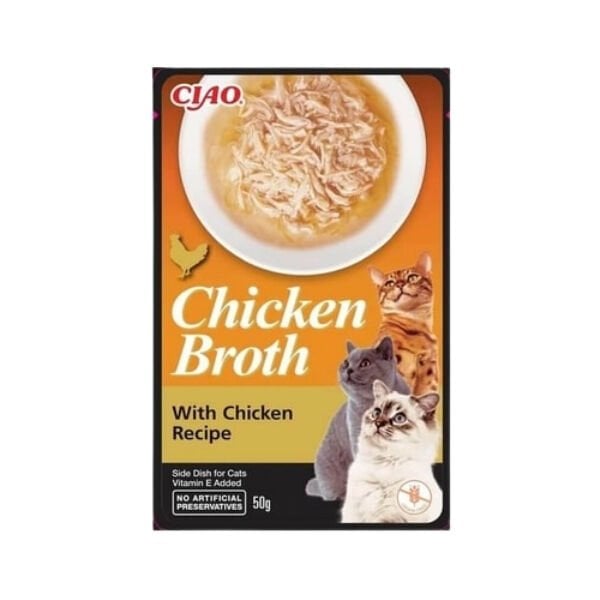 Inaba 50 Gr Ciao Chicken Broth Çorba Tavuk Suyu ve Tavuk | Kedi Sıvı Ödül Maması