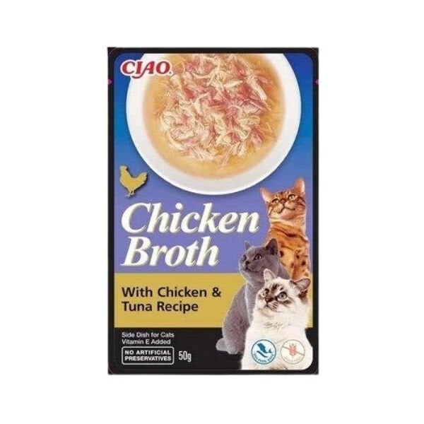 Inaba 50 Gr Ciao Chicken Broth Çorba Tavuk Suyu ve Ton | Kedi Sıvı Ödül Maması