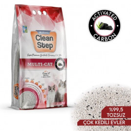 10 Lt Clean Step Multi-Cat Çoklu Kediler için Aktif Karbon Topaklanan İnce Doğal | Doğal Kedi Kumu 10 Lt Clean Step Multi-Cat Çoklu Kediler için Aktif Karbon Topaklanan İnce Doğal | Doğal Kedi Kumu