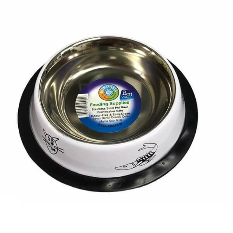 Joypet 240 ml Çelik Mama ve Su Kabı Beyaz | Metal Mama Ve Su Kabı Joypet 240 ml Çelik Mama ve Su Kabı Beyaz | Metal Mama Ve Su Kabı