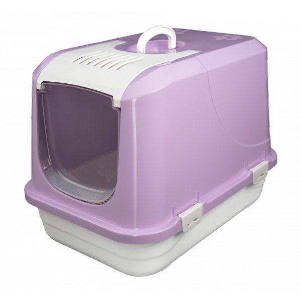 Joypet 50x40x50 Cm Üstü Açılabilir Kapalı Tuvalet Lila Medium | Kapalı Kedi Tuvaleti