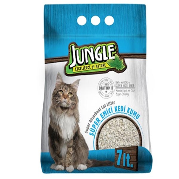 Jungle 7 Lt Diatomit Emici Kedi Kumu | Doğal Kedi Kumu