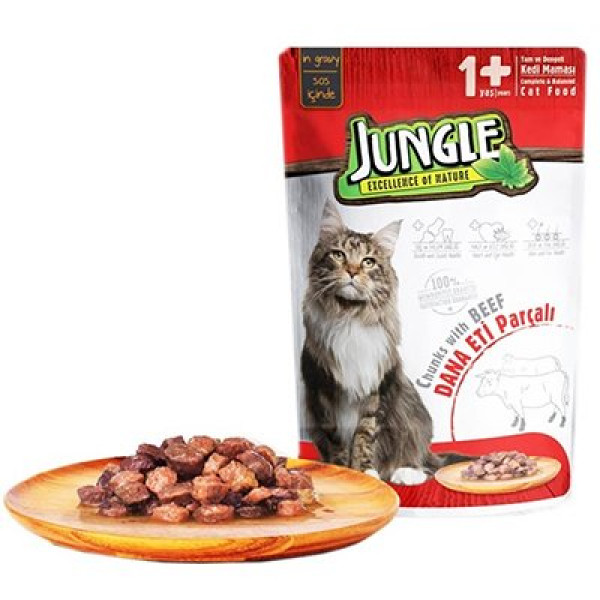 Jungle 85 Gr Dana Etli Pouch Yetişkin 
