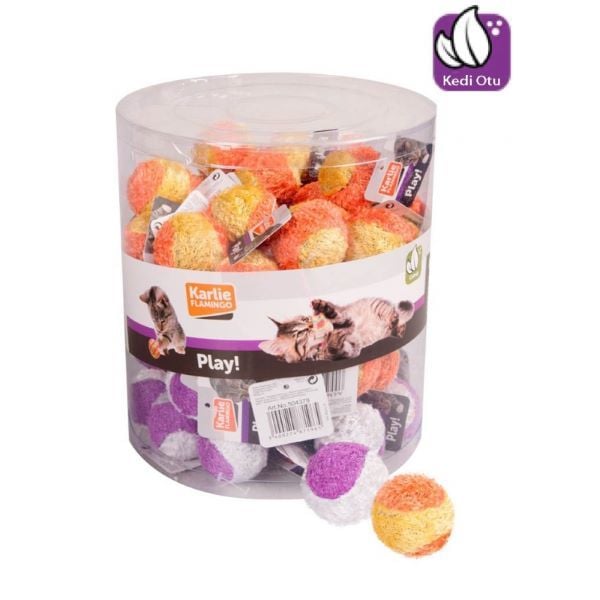 Karlie  4.5 Cm 60'lı Peluş Top Renkli | Kedi Top Oyuncak