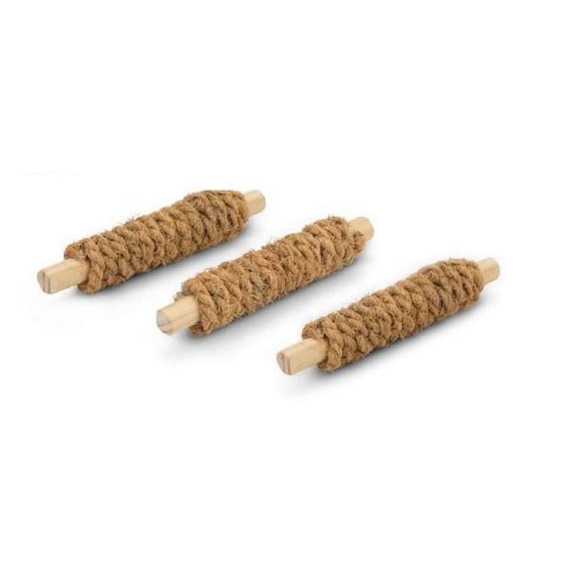 Karlie 10 Cm 3'lü Hindistan Cevizi İpli Ahşap Çubuk | Tavşan Oyuncak Ve Çark Karlie 10 Cm 3'lü Hindistan Cevizi İpli Ahşap Çubuk | Tavşan Oyuncak Ve Çark