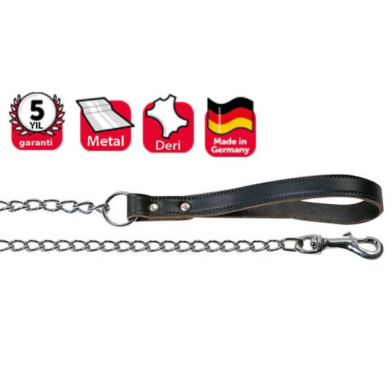 Karlie 100 Cm 4 Mm Deri Saplı Zincir Uzatma Siyah | Köpek Boyun Tasması Karlie 100 Cm 4 Mm Deri Saplı Zincir Uzatma Siyah | Köpek Boyun Tasması
